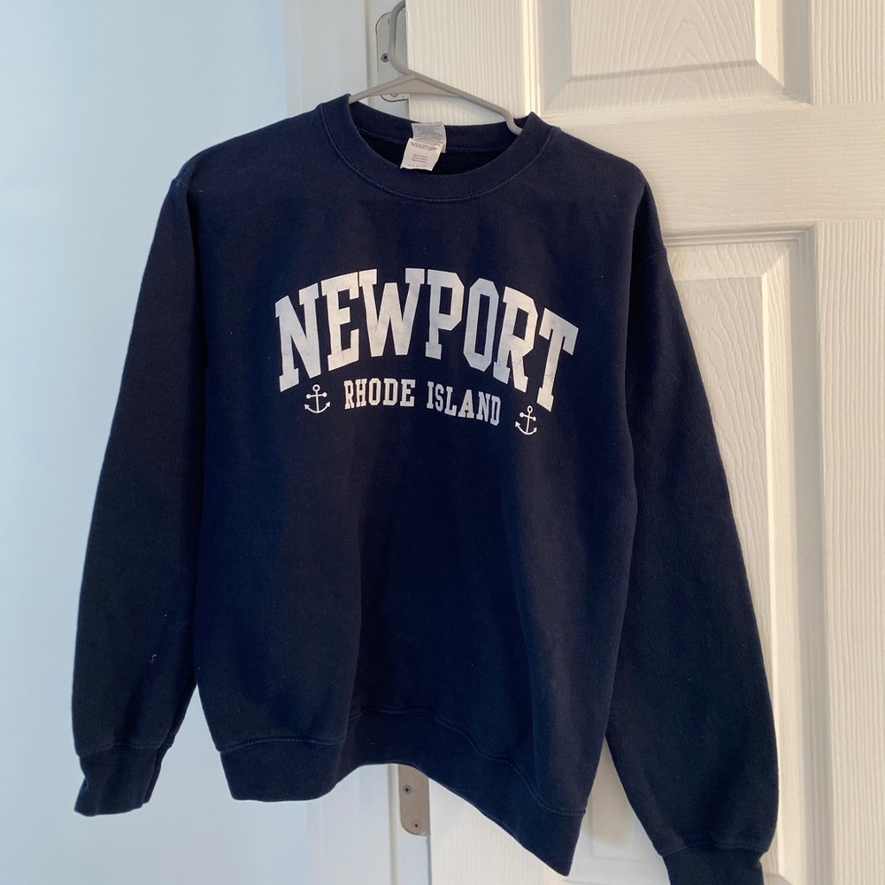 Navy crewneck sweatshirt